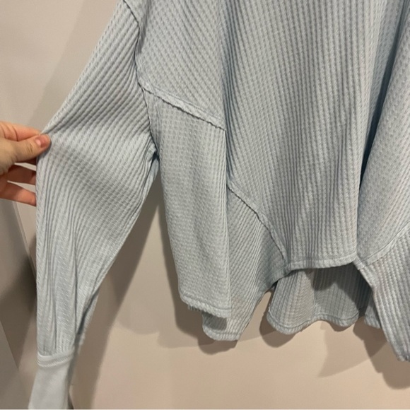 Free People Coraline Waffle Knit V-Neck Long Sleeve Thermal - Picture 6 of 10